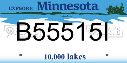 B55515I Minnesota License Plate