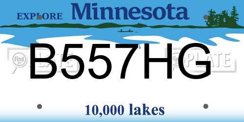 B557HG Minnesota License Plate