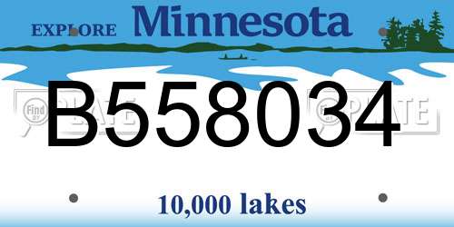 B558034 Minnesota License Plate