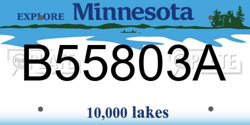 B55803A Minnesota License Plate