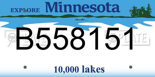 B558151 Minnesota License Plate