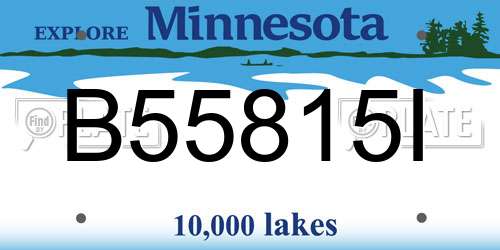 B55815I Minnesota License Plate