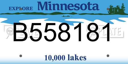 B558181 Minnesota License Plate