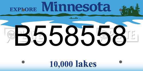 B558558 Minnesota License Plate