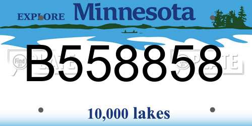 B558858 Minnesota License Plate