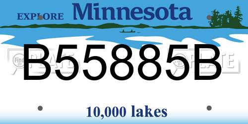 B55885B Minnesota License Plate