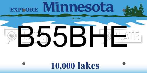 B55BHE Minnesota License Plate