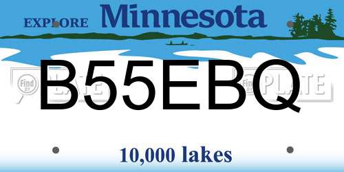 B55EBQ Minnesota License Plate