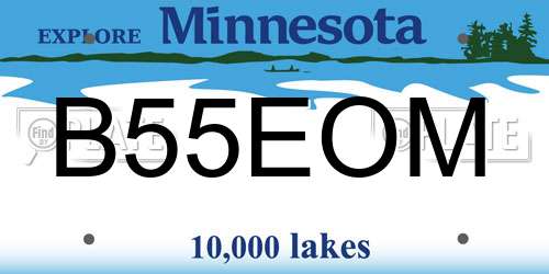 B55EOM Minnesota License Plate
