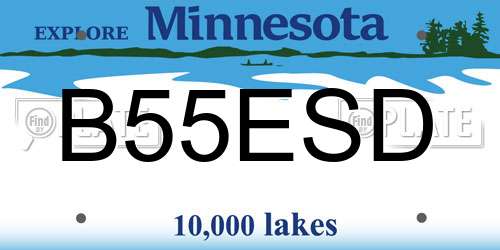 B55ESD Minnesota License Plate