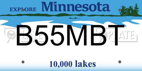 B55MBT Minnesota License Plate