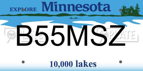 B55MSZ Minnesota License Plate