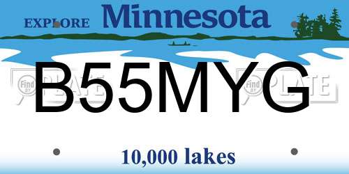 B55MYG Minnesota License Plate