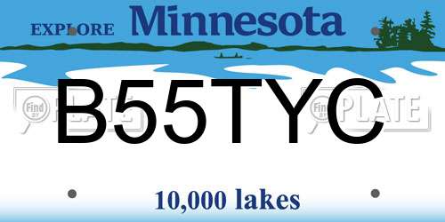 B55TYC Minnesota License Plate