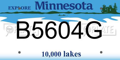 B5604G Minnesota License Plate