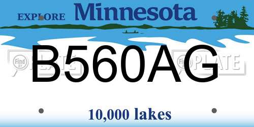 B560AG Minnesota License Plate