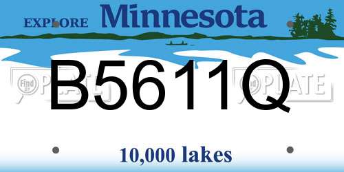 B5611Q Minnesota License Plate