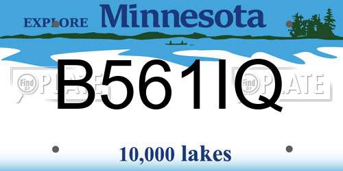 B561IQ Minnesota License Plate