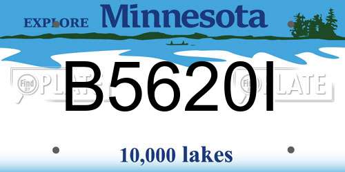 B5620I Minnesota License Plate