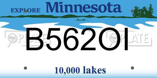 B562OI Minnesota License Plate