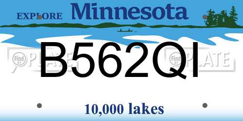 B562QI Minnesota License Plate