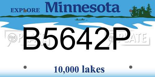 B5642P Minnesota License Plate