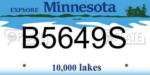 B5649S Minnesota License Plate