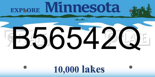 B56542Q Minnesota License Plate