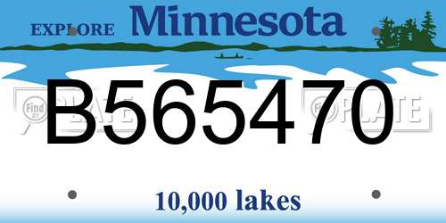 B565470 Minnesota License Plate