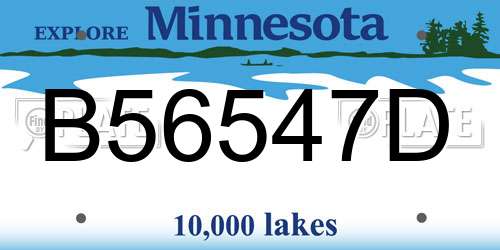 B56547D Minnesota License Plate