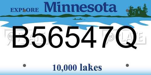 B56547Q Minnesota License Plate