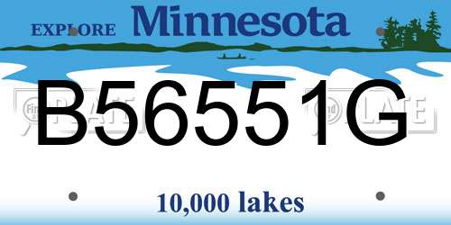 B56551G Minnesota License Plate