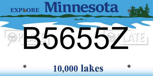 B5655Z Minnesota License Plate