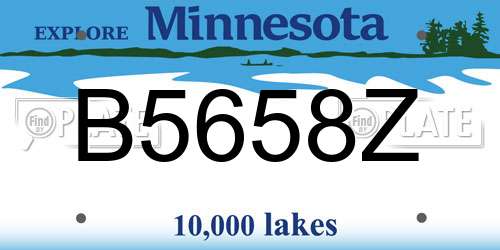 B5658Z Minnesota License Plate