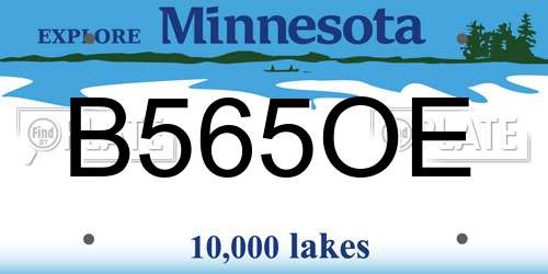 B565OE Minnesota License Plate