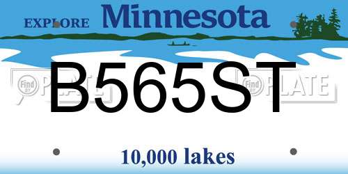 B565ST Minnesota License Plate