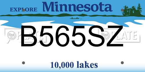 B565SZ Minnesota License Plate