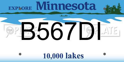 B567DI Minnesota License Plate