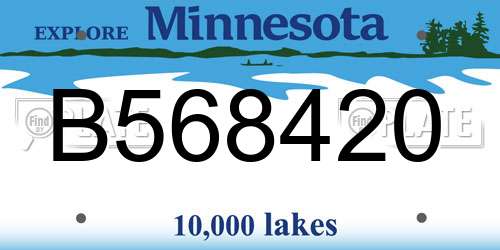 B568420 Minnesota License Plate