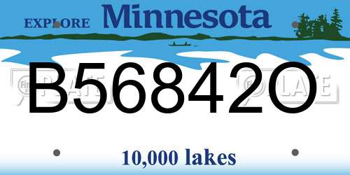 B56842O Minnesota License Plate