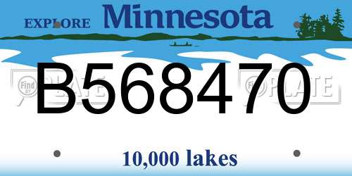 B568470 Minnesota License Plate