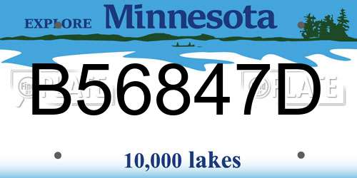 B56847D Minnesota License Plate
