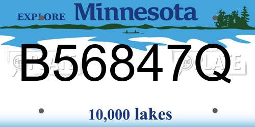 B56847Q Minnesota License Plate