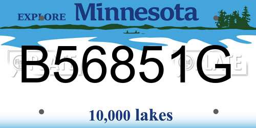 B56851G Minnesota License Plate