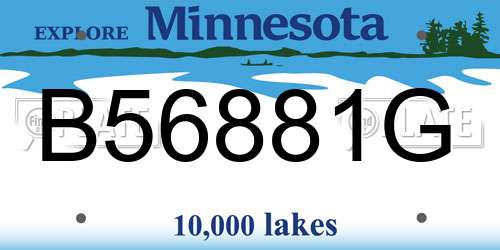 B56881G Minnesota License Plate