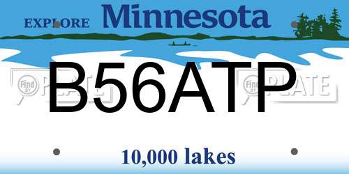B56ATP Minnesota License Plate