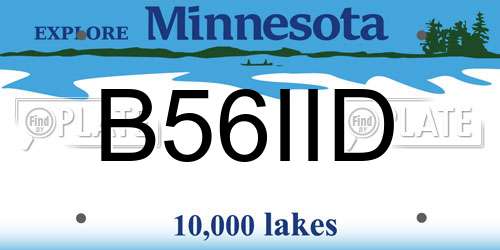 B56IID Minnesota License Plate