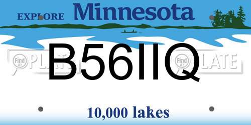 B56IIQ Minnesota License Plate