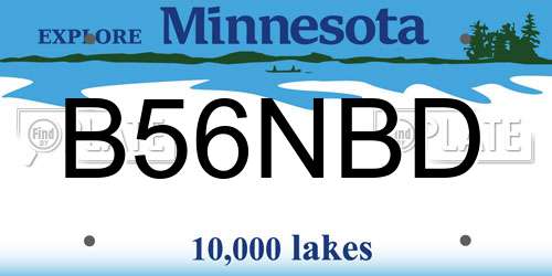 B56NBD Minnesota License Plate