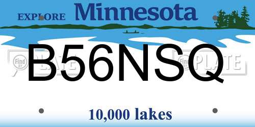 B56NSQ Minnesota License Plate